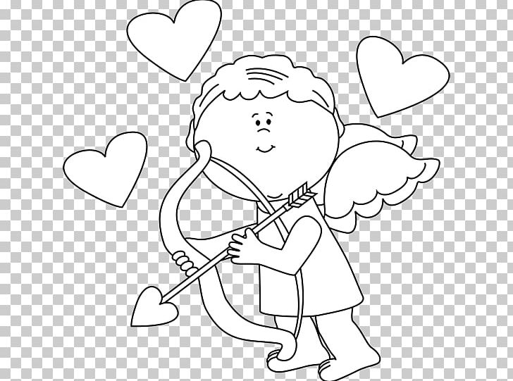 Cupid Valentines Day PNG, Clipart, Angle, Area, Art, Black And White, Cartoon Free PNG Download