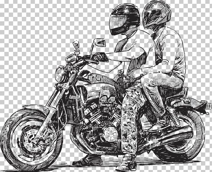 Motorcycle Racing Graphics Drawing Harley-Davidson PNG, Clipart, Automotive Design, Bicycle, Black And White, Cafe Racer, Car Free PNG Download
