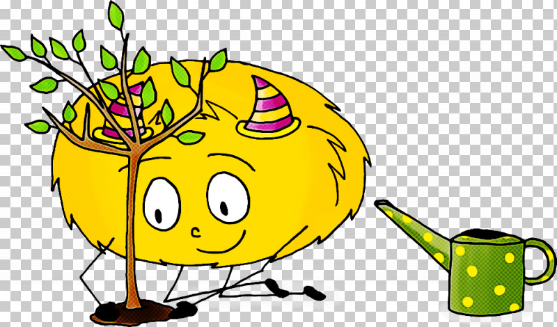 Yellow Cartoon Line Plant Happy PNG, Clipart, Cartoon, Happy, Line, Plant, Yellow Free PNG Download