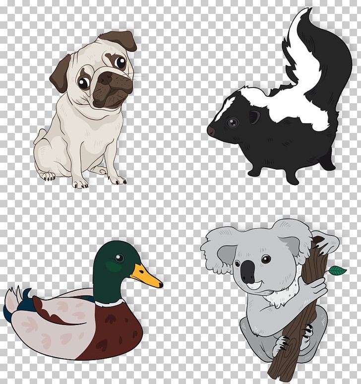 Pug Duck Euclidean PNG, Clipart, Animals, Beak, Carnivoran, Dog, Dog Breed Free PNG Download