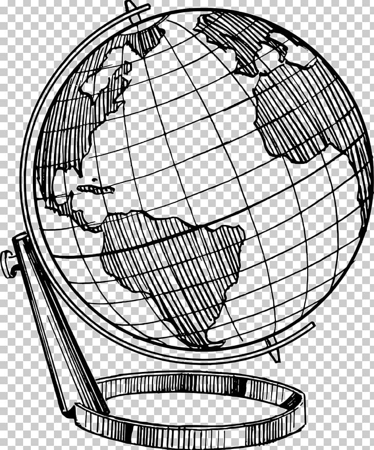 Globe Earth Drawing World PNG, Clipart, Area, Art, Ball, Black And White, Circle Free PNG Download