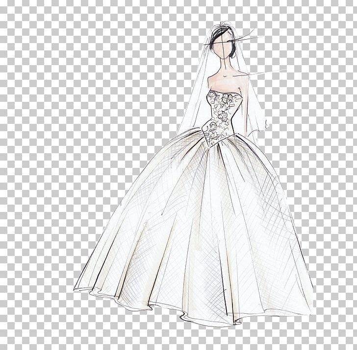 Sketch Wedding Dress Fashion Illustration Designer PNG, Clipart, Art, Bridal Accessory, Bridal Clothing, Bridal Party Dress, Bride Free PNG Download