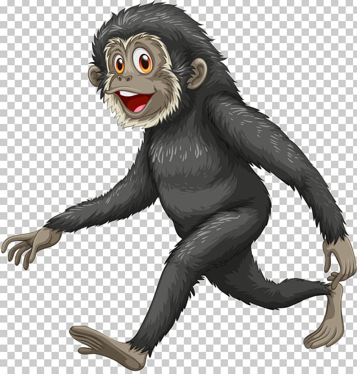 Gibbon Orangutan Gorilla Common Chimpanzee Illustration PNG, Clipart, Animals, Black Crested Gibbon, Cartoon, Chimpanzee, Color Free PNG Download