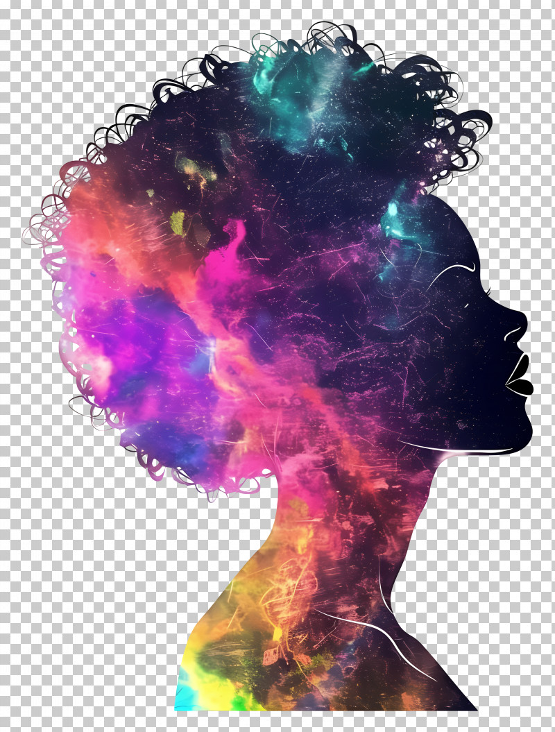 Beauty Woman Silhouette - Colorful Silhouette Of A Woman PNG