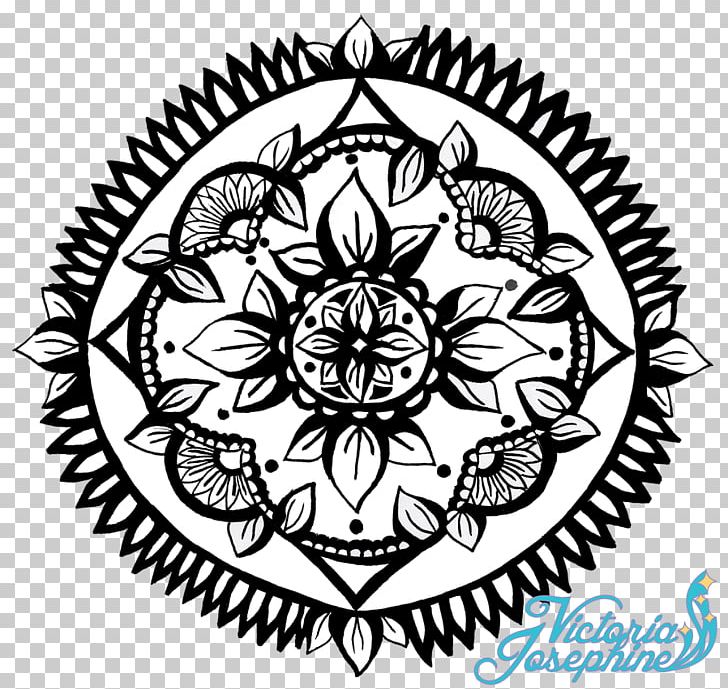 Black And White Monochrome Mandala Drawing Art PNG, Clipart, Art, Artwork, Black And White, Circle, Color Free PNG Download