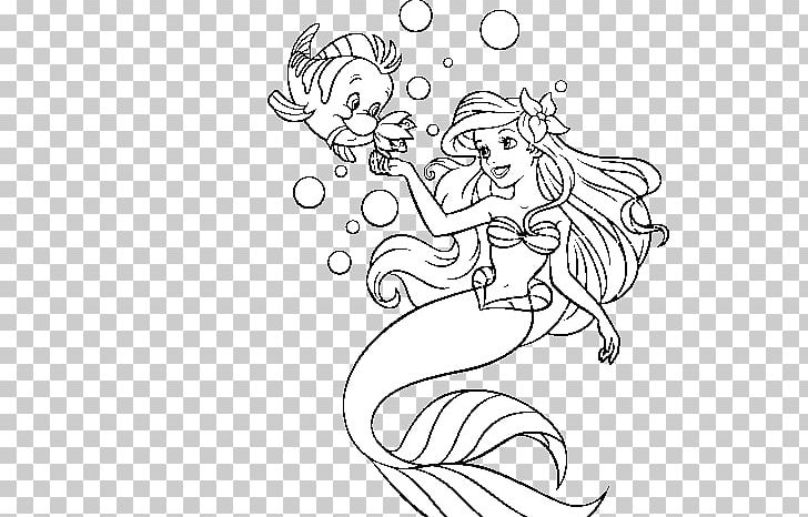 Ariel Sebastian Coloring Book The Little Mermaid King Triton PNG, Clipart, Arm, Black, Cartoon, Color, Disney Princess Free PNG Download