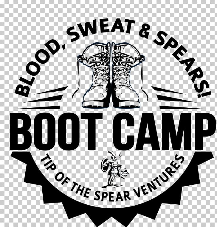 Fitness Boot Camp Logo Tip Of The Spear Ventures LLC Brand Organization PNG, Clipart, Advisory, Area, Artwork, Black And White, Boot Camp Free PNG Download