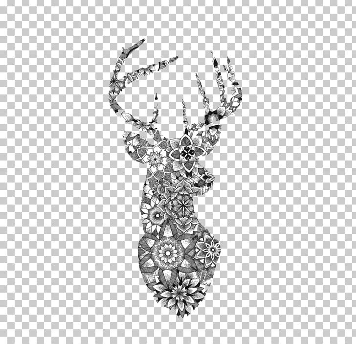 Red Deer Tattoo Elk Pattern PNG, Clipart, Animal, Animals, Antler, Art, Black And White Free PNG Download