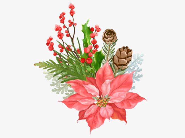 Christmas Decoration With Flowers PNG, Clipart, Christmas, Christmas Clipart, Christmas Clipart, Christmas Fig., Christmas Flower Free PNG Download