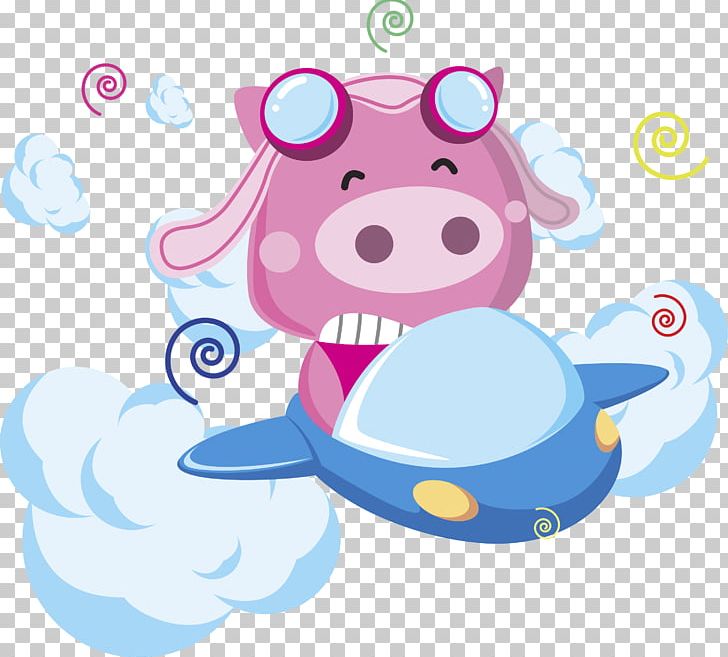 Domestic Pig PNG, Clipart, Airplane, Animals, Art, Artwork, Blue Free PNG Download