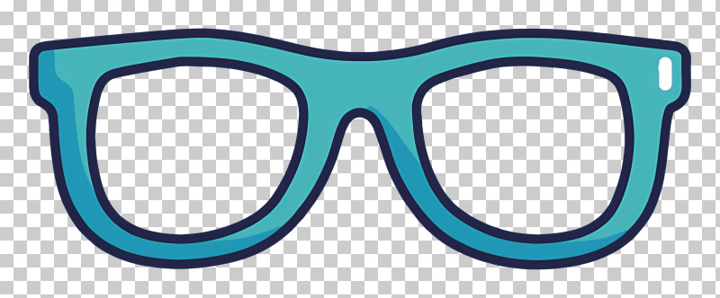 Sunglasses - Teal Glasses Illustration With Bold Lines PNG