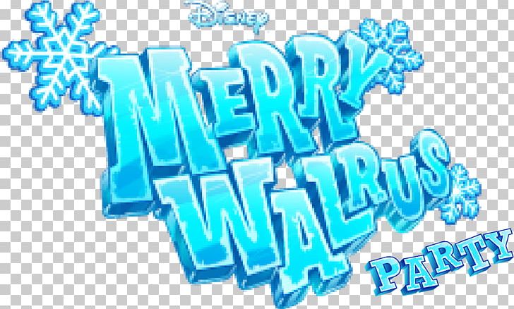 Club Penguin Island Merry Walrus Logo Party PNG, Clipart, Aqua, Blue, Brand, Christmas, Club Penguin Free PNG Download