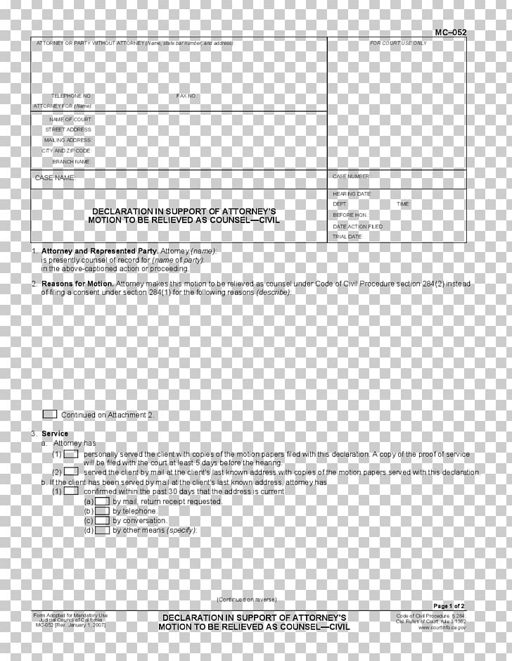 Document Counsel Form Judicial Council Of California Motion PNG, Clipart, Angle, Area, Attorney At Law, Black And White, Butte County California Free PNG Download