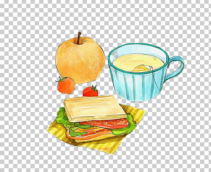Hamburger Breakfast Toast Coffee Junk Food PNG, Clipart, Bread, Breakfast Food, Cartoon, Coffee Cup, Cup Free PNG Download