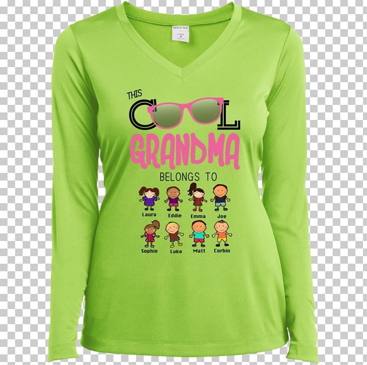T-shirt Hoodie Neckline Sleeve PNG, Clipart, Active Shirt, Clothing, Grandmother And Kids, Green, Highheeled Shoe Free PNG Download