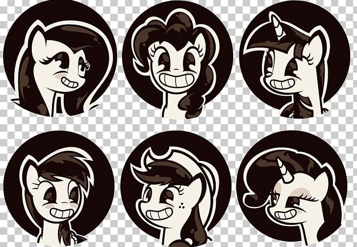 Pinkie Pie Applejack Bendy And The Ink Machine Rainbow Dash Pony PNG, Clipart, Art, Bendy And The Ink Machine, Black And White, Cartoon, Drawing Free PNG Download