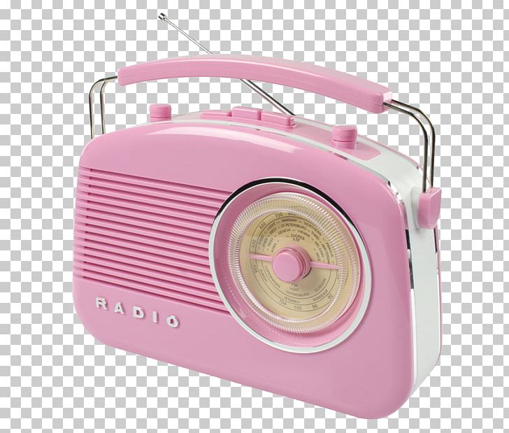 Retro Radio FM Broadcasting Retro Style Radio Pink PNG, Clipart ...