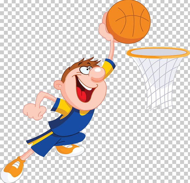 Basketball Cartoon Slam Dunk PNG, Clipart, Ball, Child, Exercise, Fictional Character, Football Player Free PNG Download