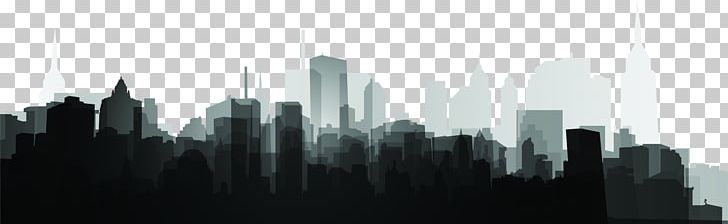 Black And White Skyline Silhouette Skyscraper PNG, Clipart, Angle, Art, Black, Blue, Building Free PNG Download