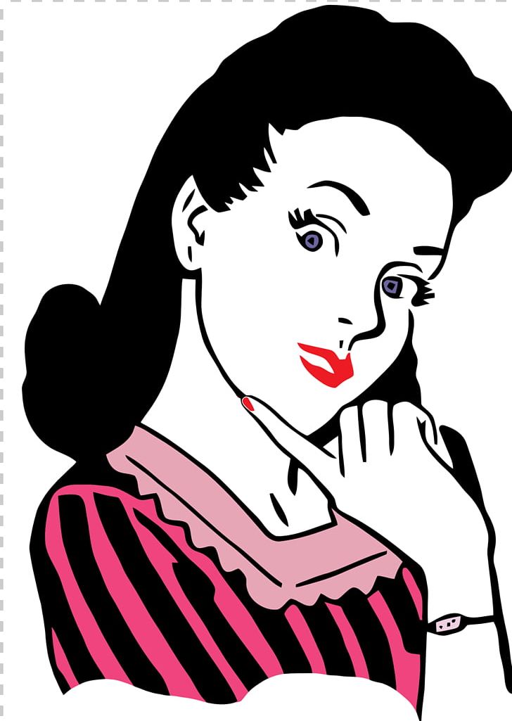 1950s Woman PNG, Clipart, Art, Artwork, Beauty, Black Hair, Cheek Free PNG Download