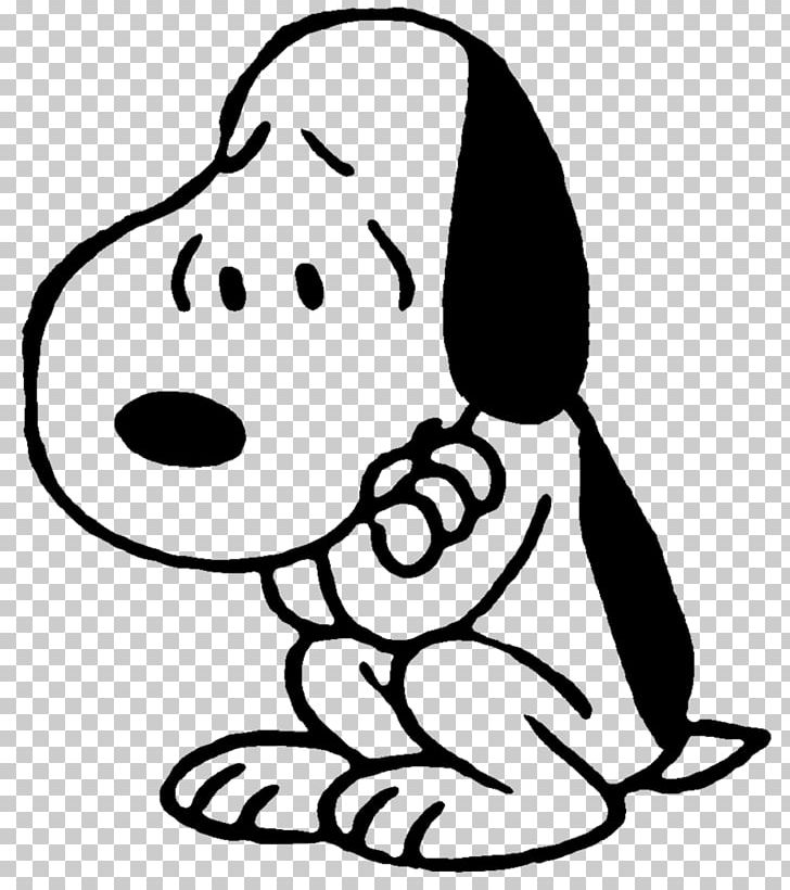 Snoopy Charlie Brown Woodstock Peanuts Sadness PNG, Clipart, Art, Black, Black And White, Carnivoran, Cartoon Free PNG Download