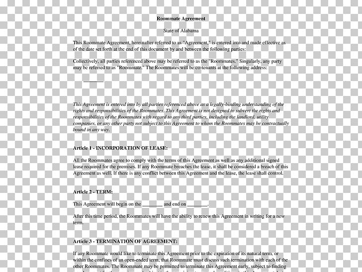 Document Template Contract Rental Agreement Roommate PNG, Clipart, Area, Contract, Document, Home, House Free PNG Download