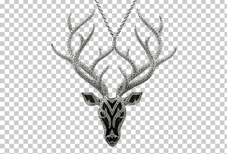 Reindeer Jewellery Necklace PNG, Clipart, Adornment, Animal, Animal Prints, Antler, Black And White Free PNG Download