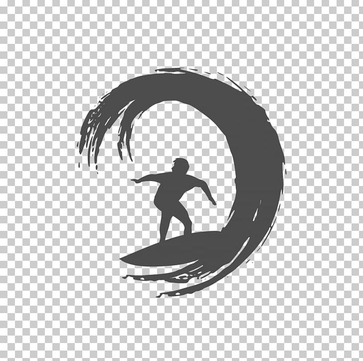 Logo Surfing Silhouette PNG, Clipart, Banner, Black, Black And White, Brand, Circle Free PNG Download