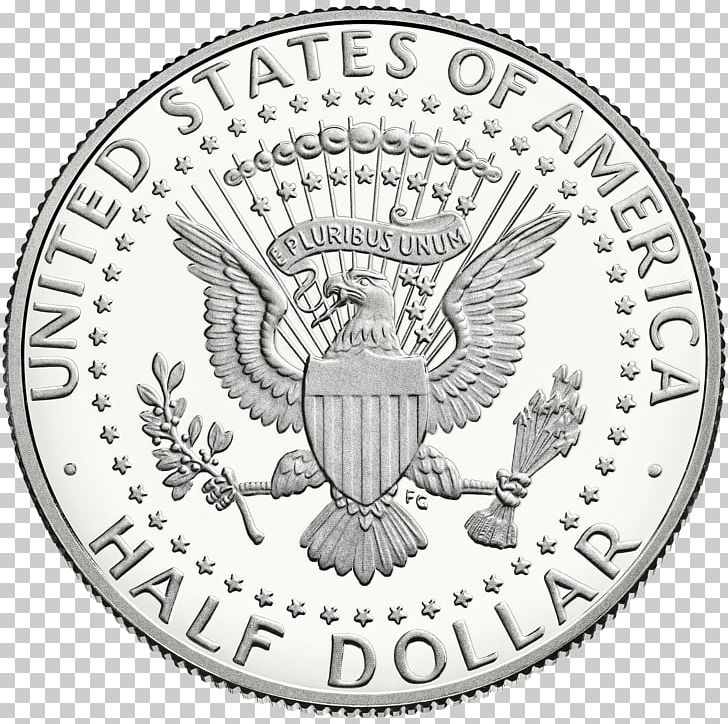 Denver Mint Kennedy Half Dollar Proof Coinage United States Mint PNG, Clipart, Black And White, Circle, Coin, Currency, Denver Mint Free PNG Download