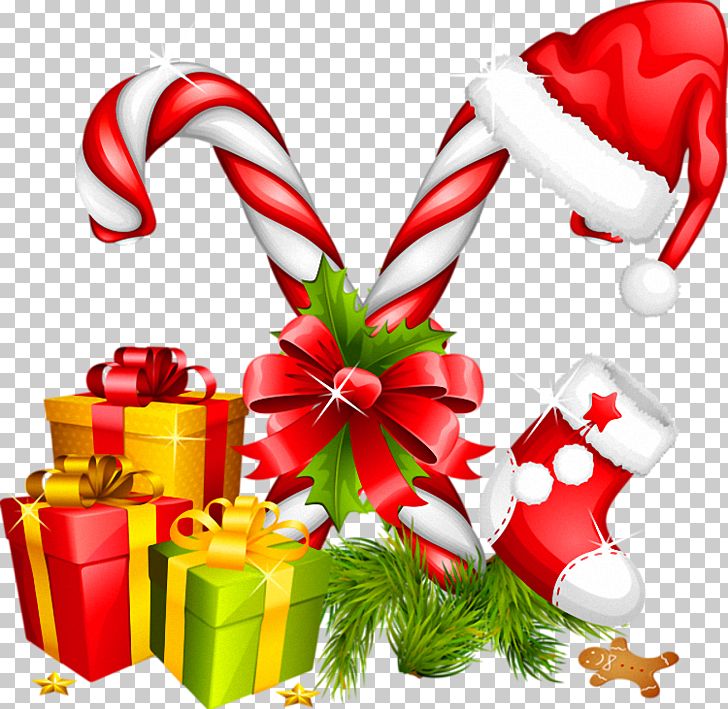 Santa Claus Candy Cane Christmas Decoration Png Clipart