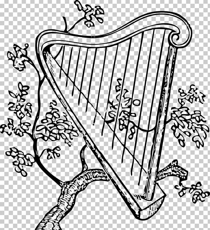 Celtic Harp Drawing PNG, Clipart, Area, Art, Black, Black And White, Calligraphy Free PNG Download