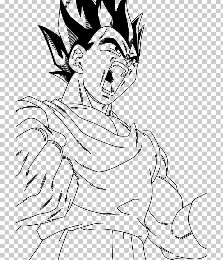 Vegeta Line Art Drawing Cartoon PNG, Clipart, Arm, Art, Artwork, Black, Cartoon Free PNG Download