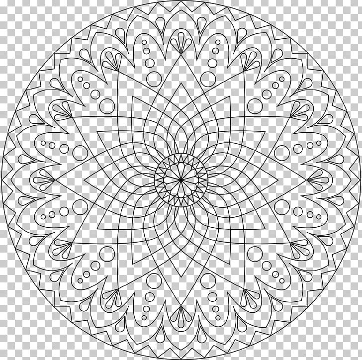 Download Coloring Book Mandala Colored Pencil Child Png Clipart Adult Area Black And White Book Child Free
