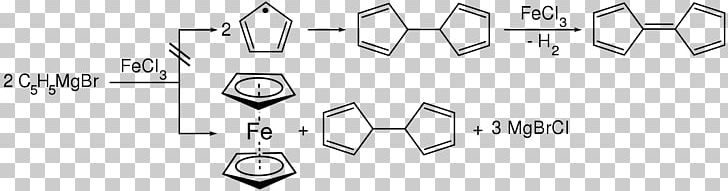 Ferrocene Organometallic Chemistry Metallocene Cyclopentadiene PNG, Clipart, Angle, Area, Aromaticity, Black And White, Brand Free PNG Download