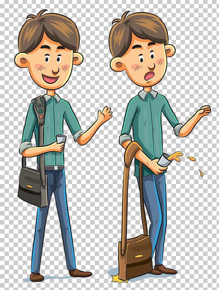 Cartoon Man Comics Illustration PNG, Clipart, Backpack People, Boy, Child, Clothing, Coffee Cup Free PNG Download