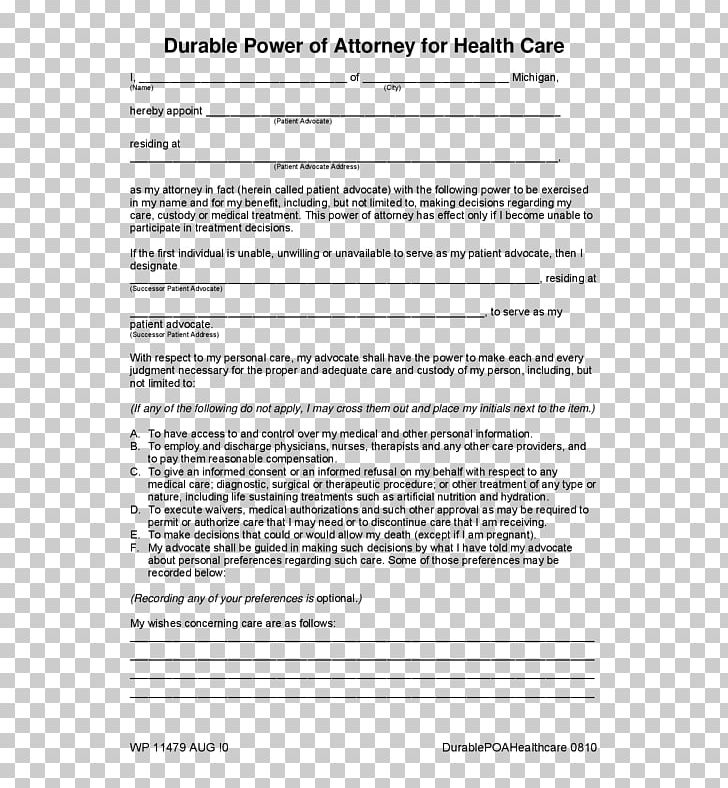 Power Of Attorney Health Care Form Healthcare Proxy Advance Healthcare Directive PNG, Clipart, Advance Healthcare Directive, Area, Document, Estate Planning, Form Free PNG Download