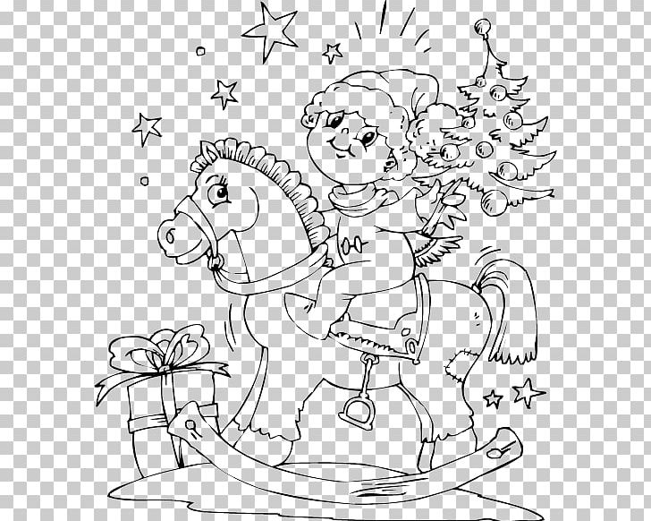 Rocking Horse Coloring Book Christmas Santa Claus PNG, Clipart, Animals, Cartoon, Child, Christmas, Christmas Ornament Free PNG Download