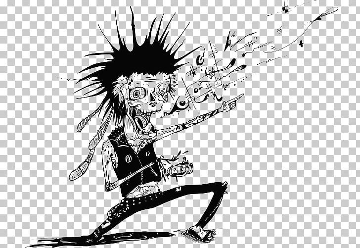 Punk Rock Art PNG, Clipart, Anime, Art, Black And White, Cartoon, Desktop Wallpaper Free PNG Download