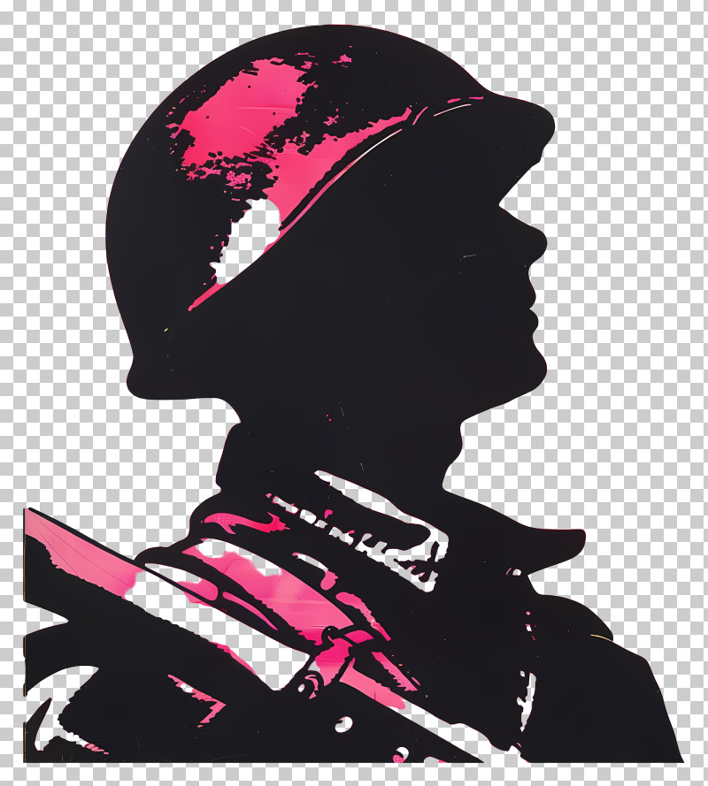 Soldier Silhouette - Soldier Silhouette With Helmet PNG
