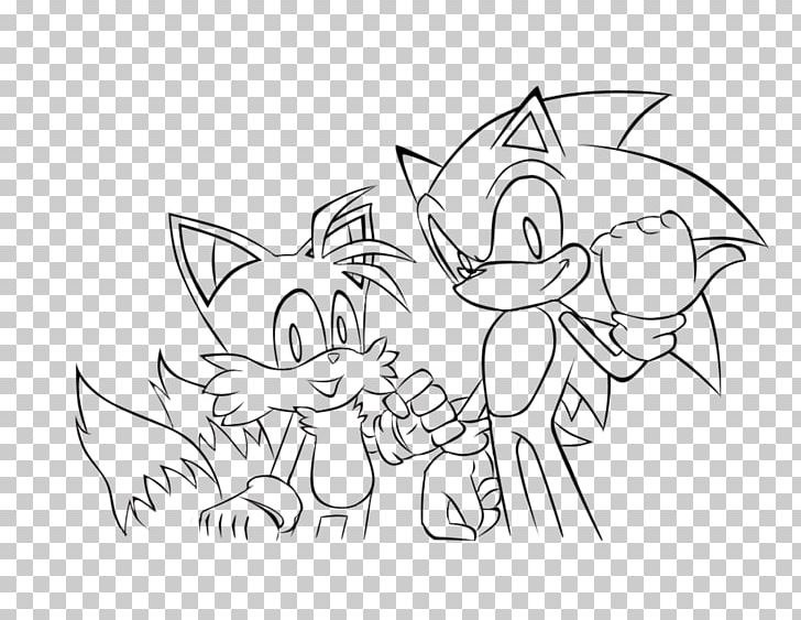 Sonic The Hedgehog 4: Episode II Line Art Coloring Book Character White PNG, Clipart, Angle, Area, Arm, Artwork, Black Free PNG Download