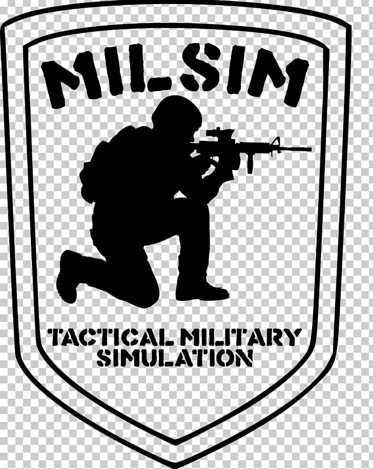 MilSim Airsoft Guns Military PNG, Clipart, Airsoft, Airsoft Guns, Area, Black And White, Brand Free PNG Download