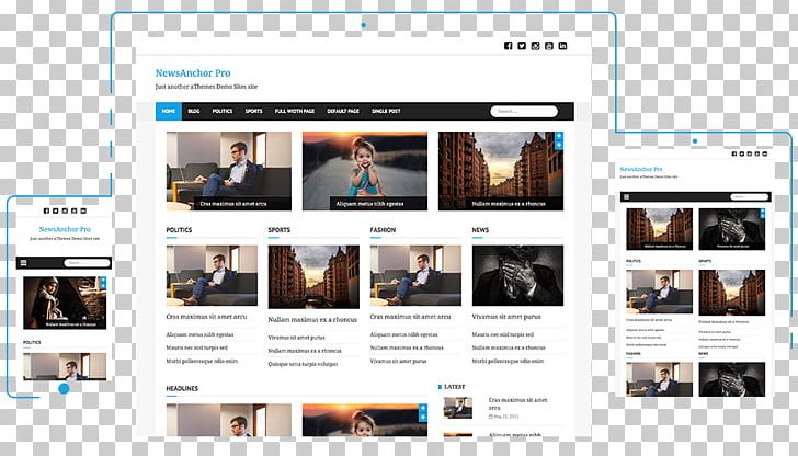 Responsive Web Design WordPress Page Layout Skin News Anchor PNG, Clipart, Brand, Computer Icons, Content Management System, Media, Multimedia Free PNG Download