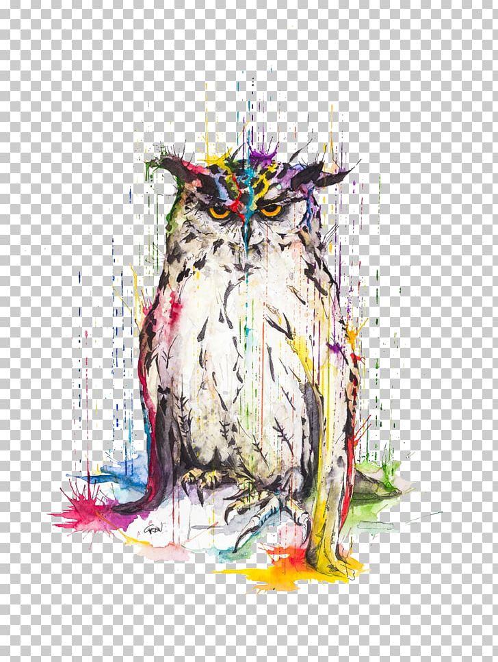 Great Horned Owl Watercolor Painting Art PNG, Clipart, Animal, Animals, Art, Artist, Barn Owl Free PNG Download