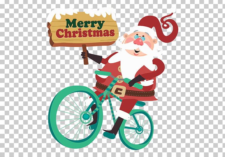Santa Claus Christmas Bicycle PNG, Clipart, Bicycle, Bicycle Accessory, Christmas, Christmas Decoration, Christmas Ornament Free PNG Download