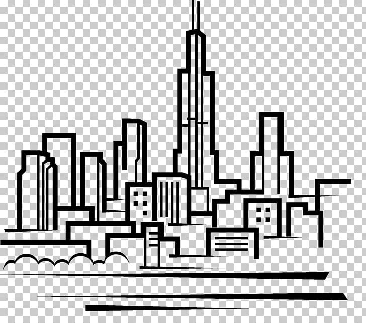 Chicago Skyline Drawing PNG, Clipart, Art, Black And White, Chicago, Chicago City, Chicago Skyline Free PNG Download