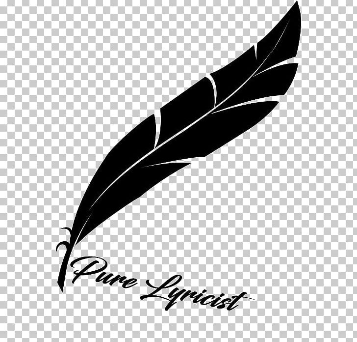 Feather Logo Font Lyricist Leaf PNG, Clipart, Animals, Bird, Black, Black And White, Black M Free PNG Download