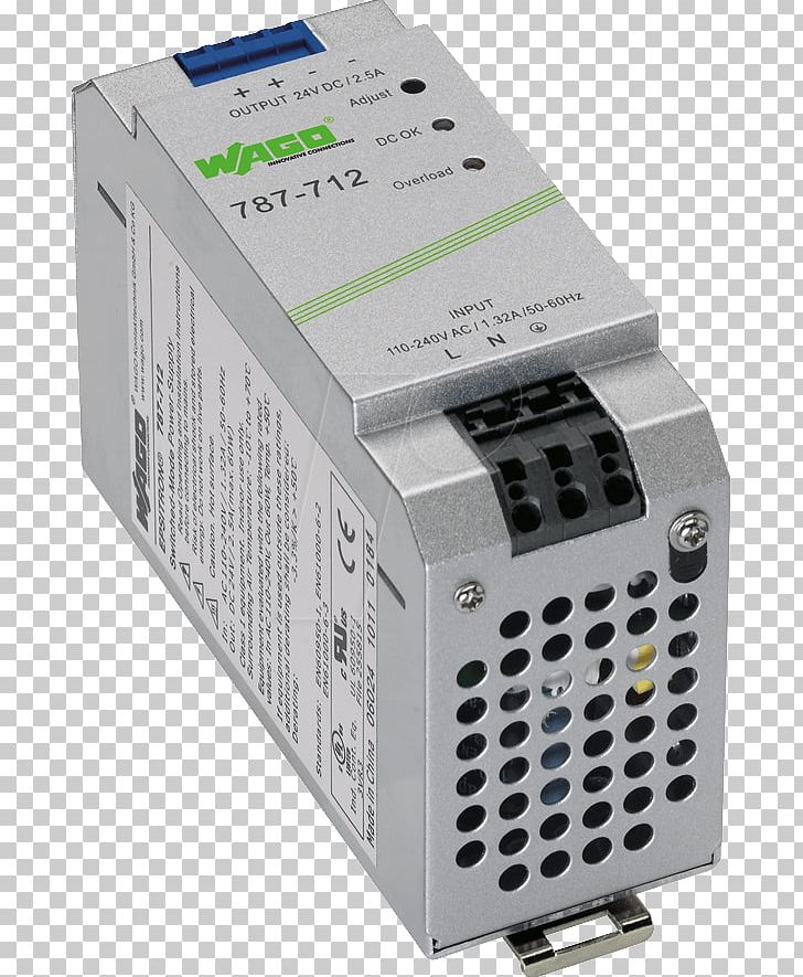 DIN Rail Power Supply Unit WAGO Kontakttechnik Deutsches Institut Für Normung Power Converters PNG, Clipart, Ac Adapter, Circuit Breaker, Electronic Component, Electronic Device, Electronics Free PNG Download