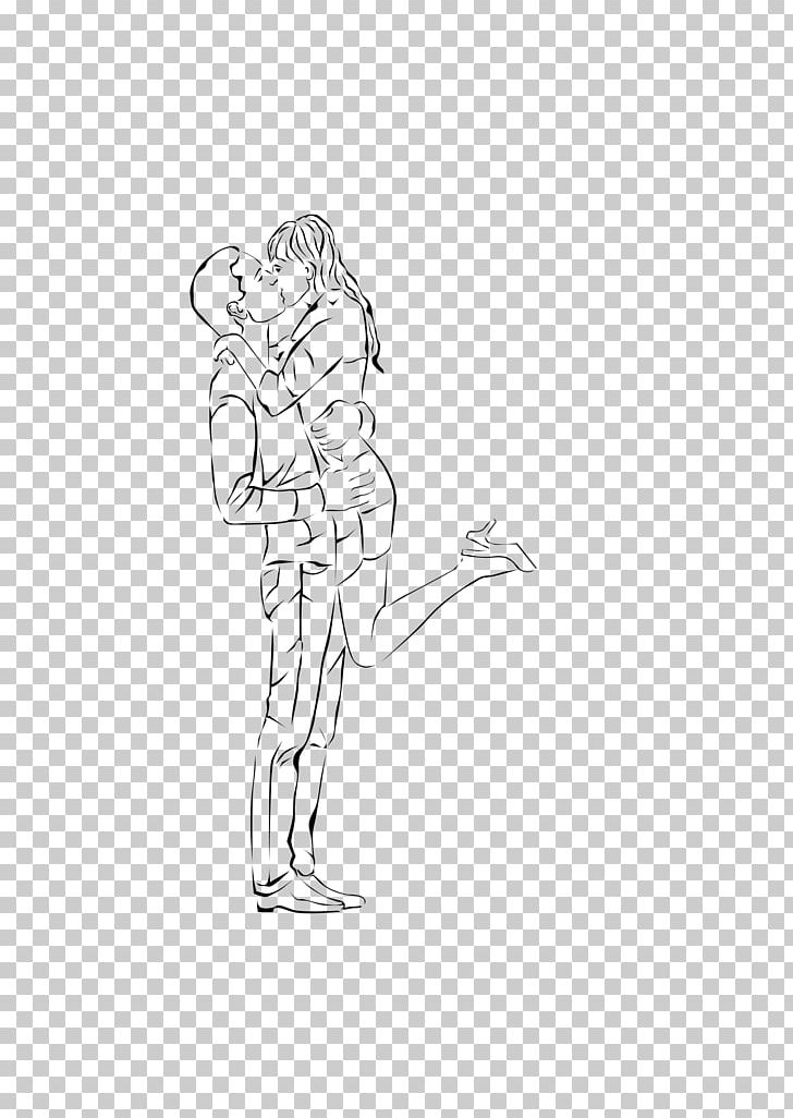 Drawing Black And White Kiss PNG, Clipart, Angle, Arm, Art, Artwork, Black And White Free PNG Download
