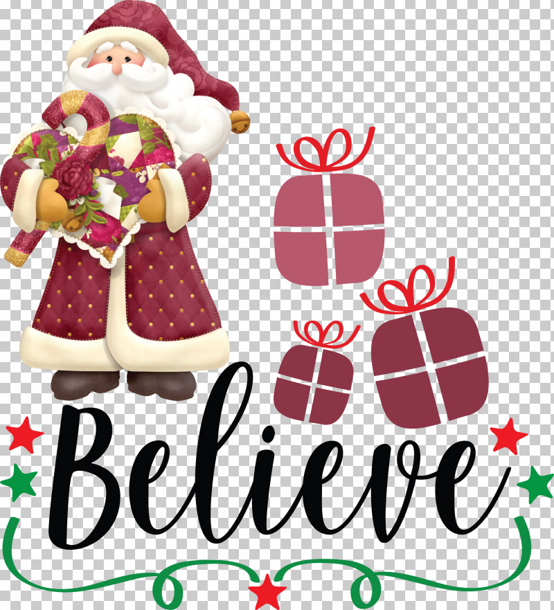 Believe Santa Christmas PNG, Clipart, Believe, Candy Cane, Christmas, Christmas Day, Christmas Decoration Free PNG Download