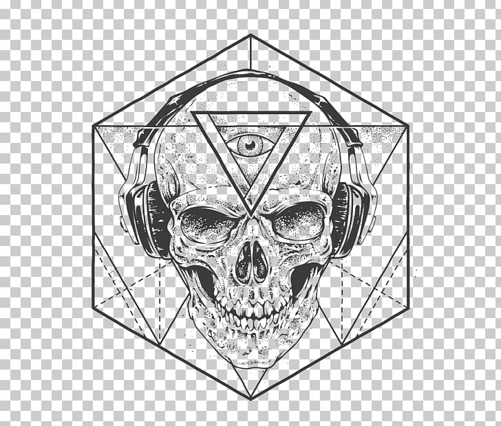 Human Skull Symbolism Geometry Illustration PNG, Clipart, Automotive Design, Black And White, Bone, Circle, Electronics Free PNG Download